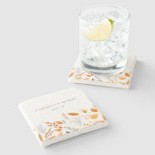 Dessous-de-verre En Pierre Mariage d'automne élégant avec écriture moderne en (Côté)