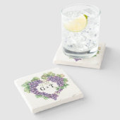 Dessous-de-verre En Pierre Mariage des initiales du monogramme du coeur de ra (Côté)