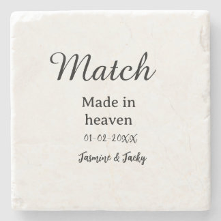 Dessous-de-verre En Pierre Mariage fait au ciel nom date calligraphie simple