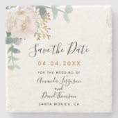 Dessous-de-verre En Pierre Mariage floral eucalyptus verdure Enregistrer la d (Devant)