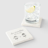 Dessous-de-verre En Pierre Mariage Gay Enregistrer La Date Invitation (Côté)