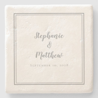 Dessous-de-verre En Pierre Mariage gris ultime mariée et chambre simple Éléga