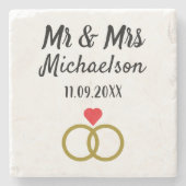 Dessous-de-verre En Pierre Mariage personnalisé (Devant)