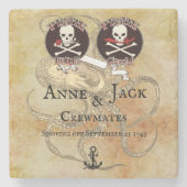 Dessous-de-verre En Pierre Mariage pirate (Devant)
