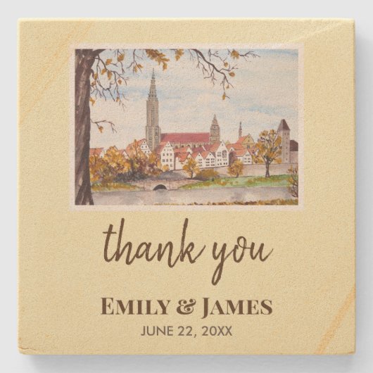 Dessous-de-verre En Pierre Mariage Ulm Minster Allemagne Farida Greenfield (Devant)