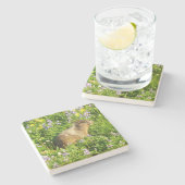 Dessous-de-verre En Pierre Marmot dans le Mont Rainier Fleurs sauvages (Côté)