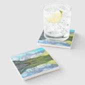 Dessous-de-verre En Pierre Maroon Bells se reflétant dans le lac Maroon (Côté)