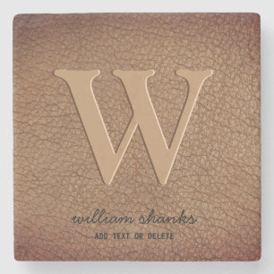 Dessous-de-verre En Pierre Marque-page élégant en cuir rustique noir or scrip