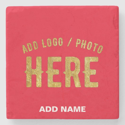 DESSOUS-DE-VERRE EN PIERRE MARQUE VERIFIEE ROUGE PERSONNALISABLE MODERNE ET C (Devant)