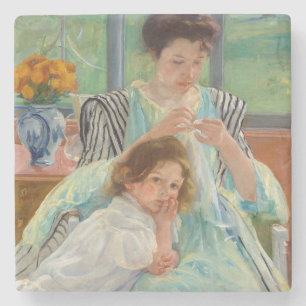 Dessous-de-verre En Pierre Mary Cassatt - Jeune mère coudre