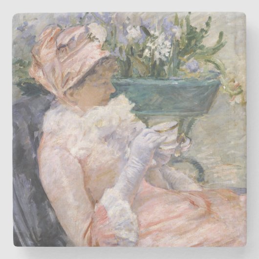 Dessous-de-verre En Pierre Mary Cassatt - La Coupe du Thé (Devant)