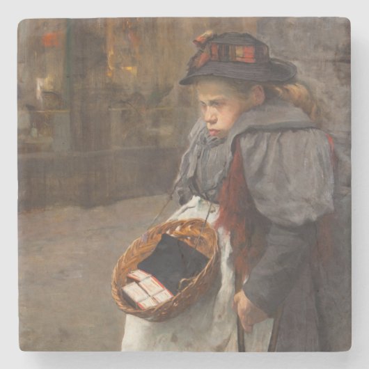 Dessous-de-verre En Pierre Matchstick Girl pauvre rue Urchin Pauvreté urbaine (Devant)