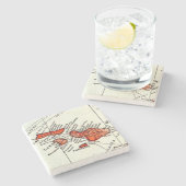 Dessous-de-verre En Pierre Maui, Lanai, pierre d'îles hawaïennes de Molokai (Côté)