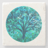 Dessous-de-verre En Pierre Médaillon d'arbre (Devant)