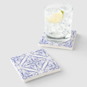 Dessous-de-verre En Pierre Médiéval Bleu (Côté)
