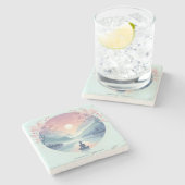 Dessous-de-verre En Pierre Méditation nature apaisante (Côté)