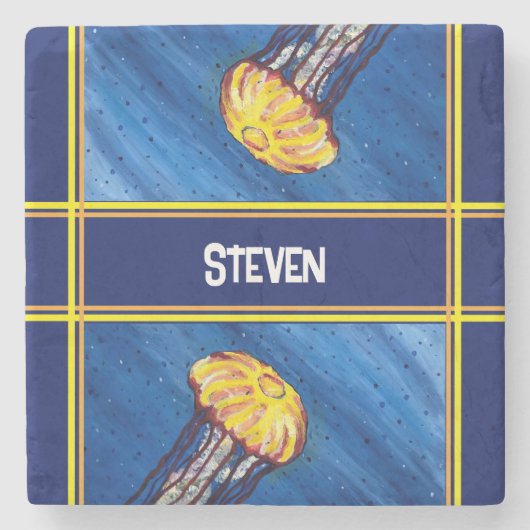 Dessous-de-verre En Pierre Méduse personnalisée (Devant)