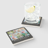 Dessous-de-verre En Pierre Meilleur papa photo Collage (Côté)