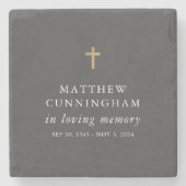 Dessous-de-verre En Pierre Mémorial en mémoire d'amour moderne simple pierre (Devant)