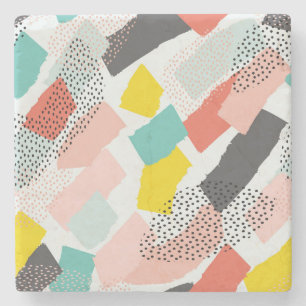 Dessous-de-verre En Pierre Memphis brosse traits : motif vintage.