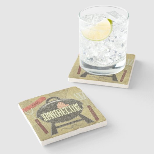 Dessous-de-verre En Pierre Menu de barbecue (Côté)