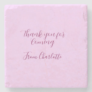 Dessous-de-verre En Pierre merci d'être venu nom du texte message mauve