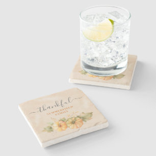 Dessous-de-verre En Pierre Merci Famille Citrouille Thanksgiving Dîner