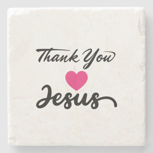 Dessous-de-verre En Pierre Merci Jésus | Coeur de foi chrétienne moderne (Devant)