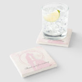 Dessous-de-verre En Pierre Merci Romantique Dreamtic Mariage rose couple (Côté)