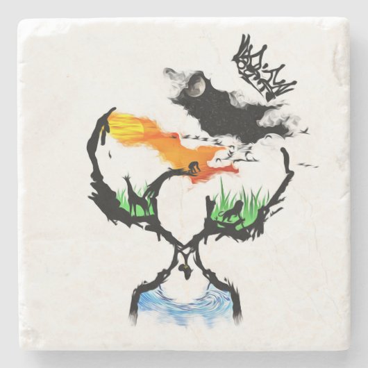 Dessous-de-verre En Pierre Mère Afrique (Devant)