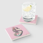 Dessous-de-verre En Pierre Mermaid Beauté de Redhead Thunder_Cove (Côté)