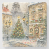 Dessous-de-verre En Pierre Merry Christmas in Paris Stone Coaster (Devant)