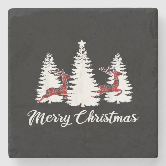 Dessous-de-verre En Pierre Merry Christmas Shirt for Women Buffalo Plaid Rein (Devant)