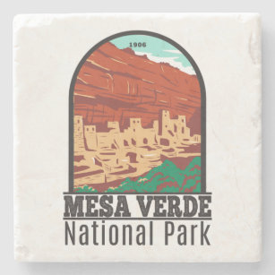 Dessous-de-verre En Pierre Mesa Verde National Park Colorado Colorado Vintage