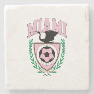 Dessous-de-verre En Pierre Miami Soccer de style universitaire