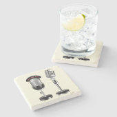 Dessous-de-verre En Pierre Microphones Vintages cool (Côté)