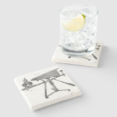 Dessous-de-verre En Pierre Microscope du XVIIIe siècle Antique Science INSTRU (Côté)