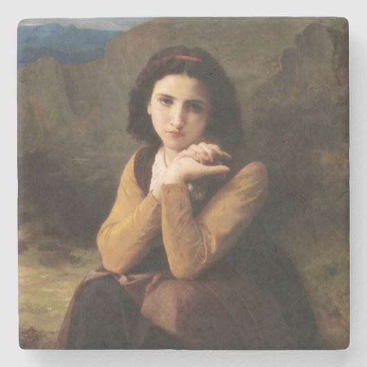 Dessous-de-verre En Pierre Mignon Innocence d'une adolescente, Bouguereau (Devant)