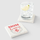 Dessous-de-verre En Pierre Mignonne Maman Amour (Côté)