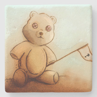 Dessous-de-verre En Pierre Mignonne Ours Vintage Teddy, Dessous de verre Pier