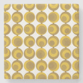 Dessous-de-verre En Pierre Milieu du siècle moderne Mustard Gold Retro Geo Mo (Devant)