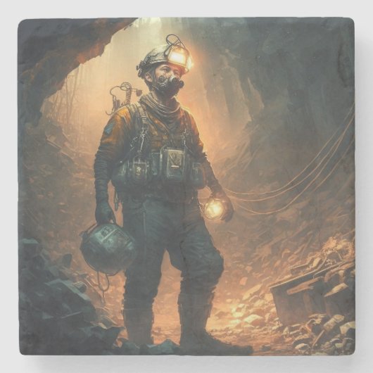 Dessous-de-verre En Pierre Mines dangereuses (Devant)