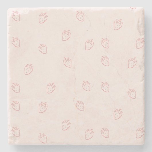 Dessous-de-verre En Pierre Minimalisme de la fraise (Devant)