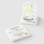 Dessous-de-verre En Pierre Minnesota état américain sur une carte et des info (Côté)