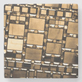 Dessous-de-verre En Pierre Miroirs Sepia géométriques (Devant)