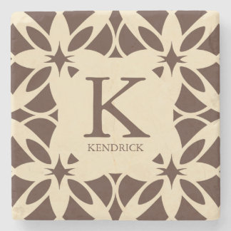 Dessous-de-verre En Pierre Mocha Mousse géométrique