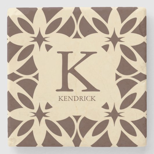 Dessous-de-verre En Pierre Mocha Mousse géométrique (Devant)