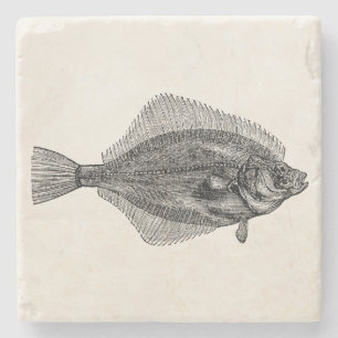 Dessous-de-verre En Pierre Modèle customisé aquatique de poissons vintages