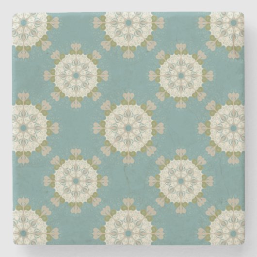 Dessous-de-verre En Pierre Modèle Damas avec éléments abstraits (Devant)