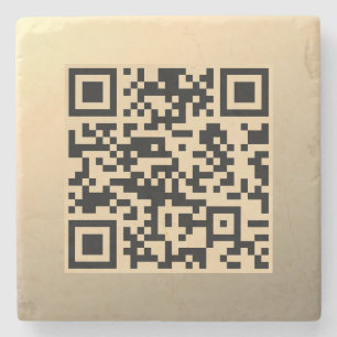 Dessous-de-verre En Pierre Modèle de code QR instantanément modifiable   Faux